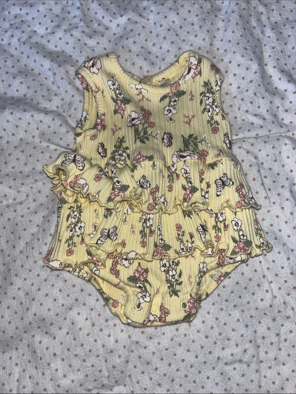 Ruffled Yellow Floral Baby One-Piece Bodysuit